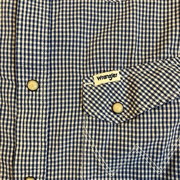 Wrangler navy and white checked western shirt - Picture 3 of 7